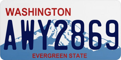 WA license plate AWY2869