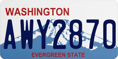 WA license plate AWY2870