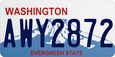 WA license plate AWY2872