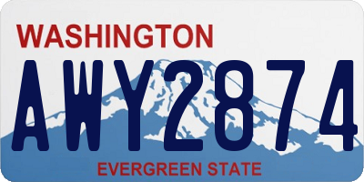 WA license plate AWY2874