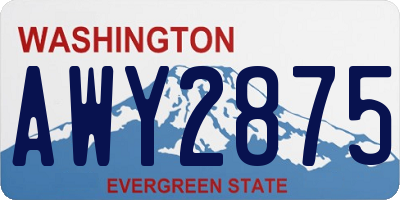 WA license plate AWY2875