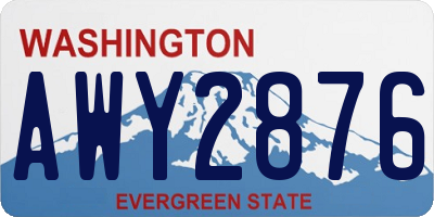WA license plate AWY2876