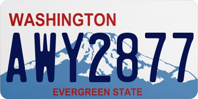 WA license plate AWY2877