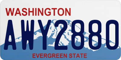 WA license plate AWY2880
