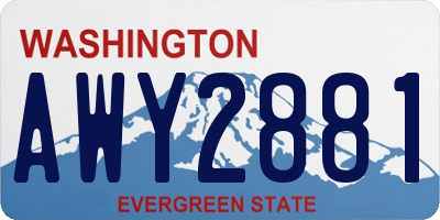 WA license plate AWY2881