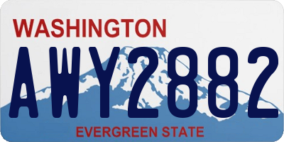 WA license plate AWY2882