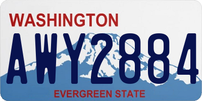 WA license plate AWY2884
