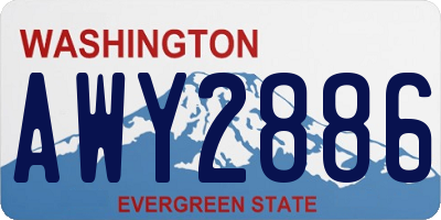 WA license plate AWY2886