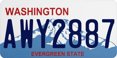 WA license plate AWY2887
