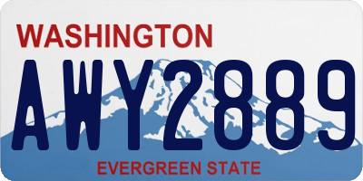 WA license plate AWY2889