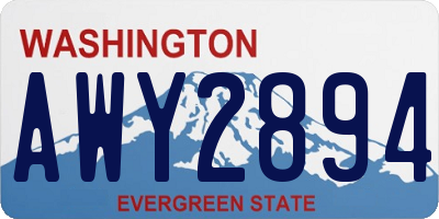 WA license plate AWY2894