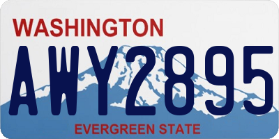 WA license plate AWY2895