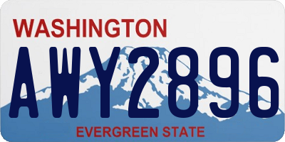 WA license plate AWY2896