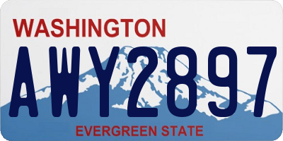 WA license plate AWY2897