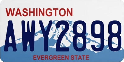 WA license plate AWY2898