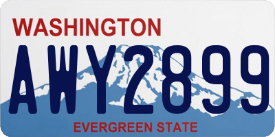 WA license plate AWY2899