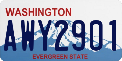 WA license plate AWY2901