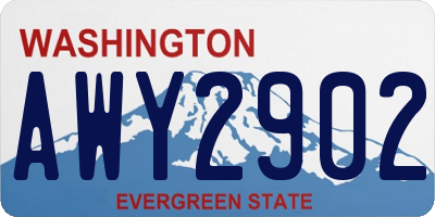 WA license plate AWY2902