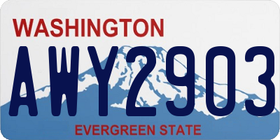 WA license plate AWY2903