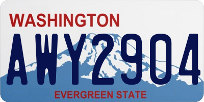 WA license plate AWY2904