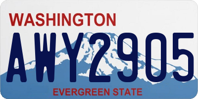WA license plate AWY2905