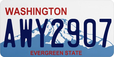 WA license plate AWY2907