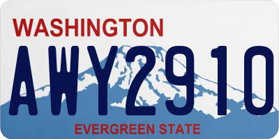 WA license plate AWY2910
