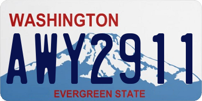 WA license plate AWY2911