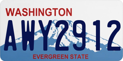 WA license plate AWY2912