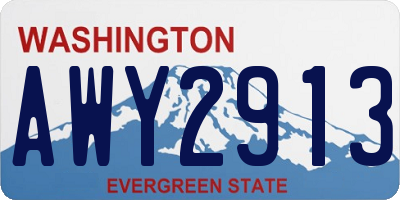 WA license plate AWY2913