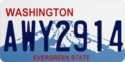 WA license plate AWY2914