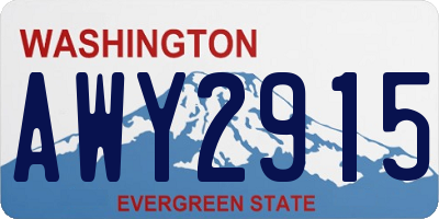 WA license plate AWY2915