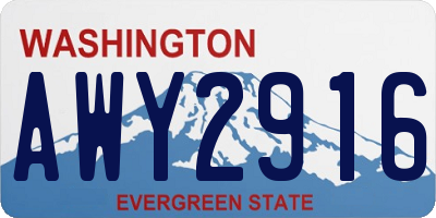 WA license plate AWY2916