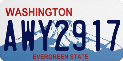WA license plate AWY2917