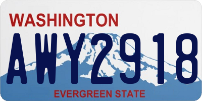 WA license plate AWY2918