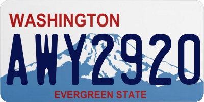 WA license plate AWY2920