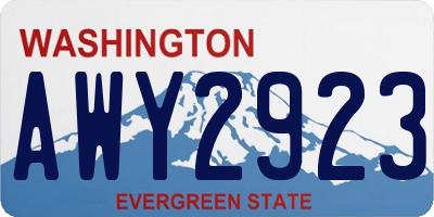 WA license plate AWY2923