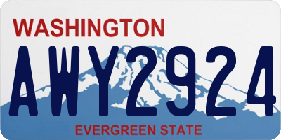 WA license plate AWY2924