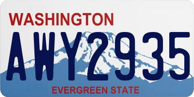 WA license plate AWY2935