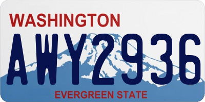 WA license plate AWY2936