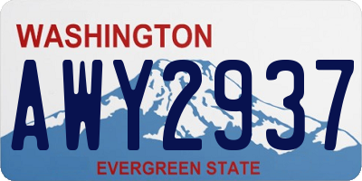 WA license plate AWY2937