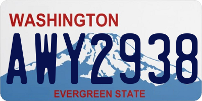 WA license plate AWY2938