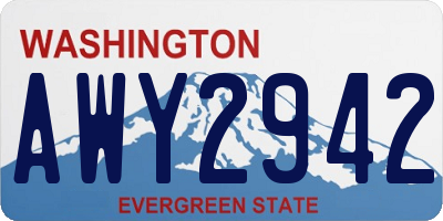 WA license plate AWY2942