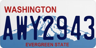WA license plate AWY2943