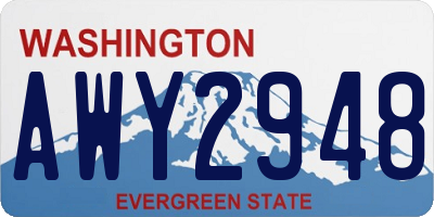 WA license plate AWY2948