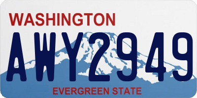WA license plate AWY2949