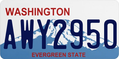 WA license plate AWY2950
