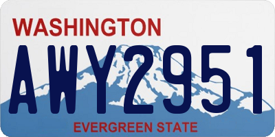 WA license plate AWY2951