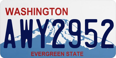 WA license plate AWY2952