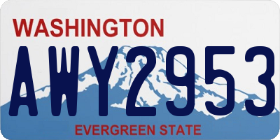 WA license plate AWY2953